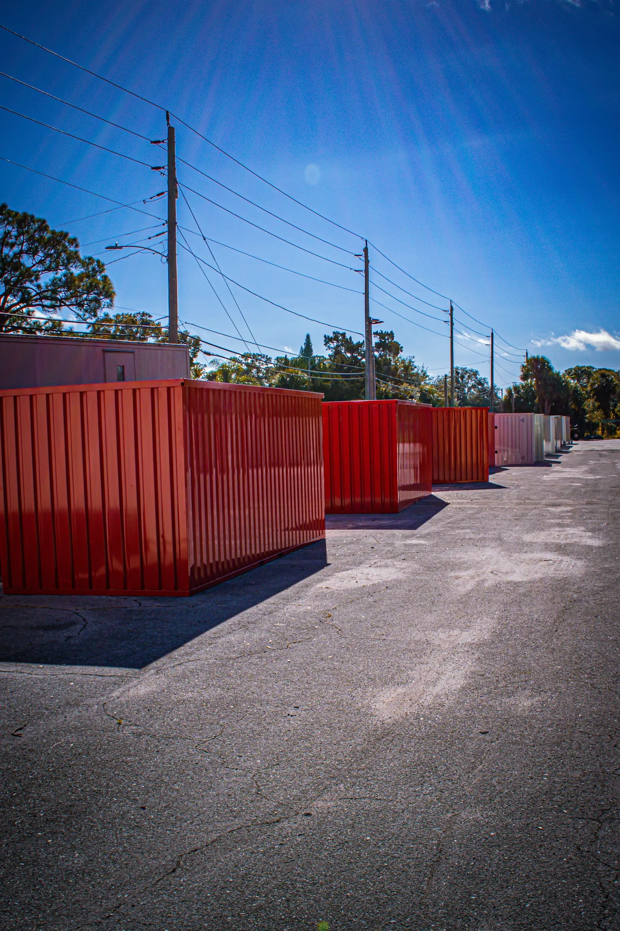 Line of containers