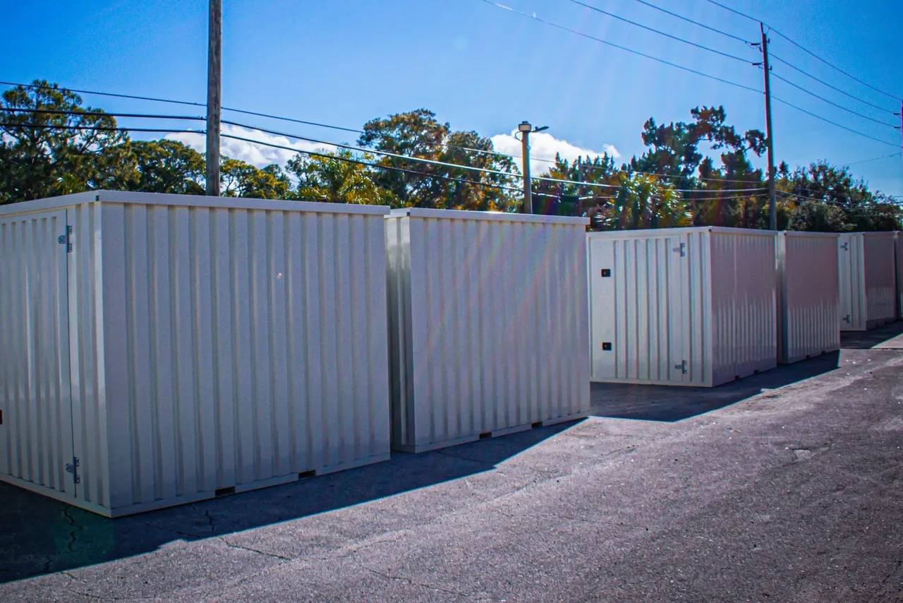 Line of white containers 1
